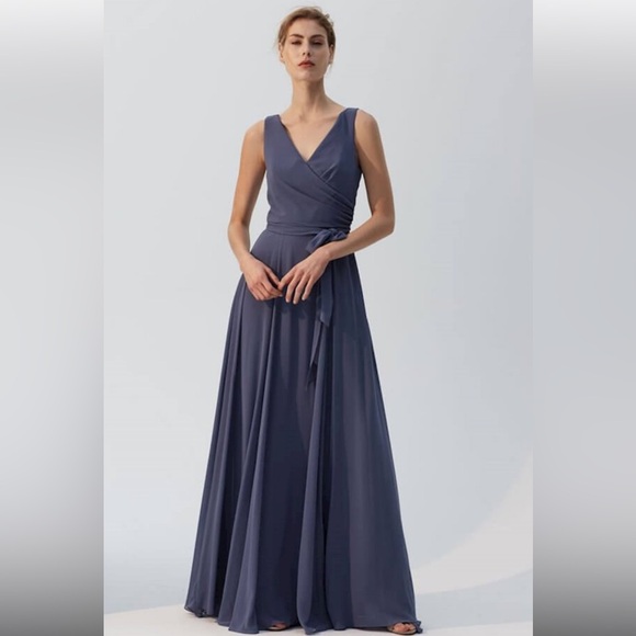 Amsale Trudy Bridesmaid dress blue - Picture 1 of 10